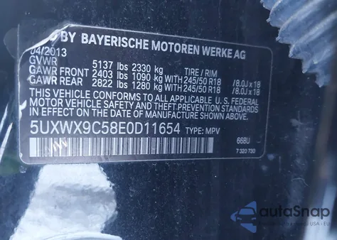 2014 BMW X3 xDrive28I z USA, uszkodzony, nr VIN 5UXWX9C58E0D11654